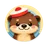 Cute flat cartoon owl face avatar icon with round eyes and soft colors for user review