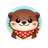 Cute flat cartoon otter face avatar icon with friendly expression for user review