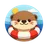 Cute flat cartoon otter face avatar icon with soft rounded features and friendly expression